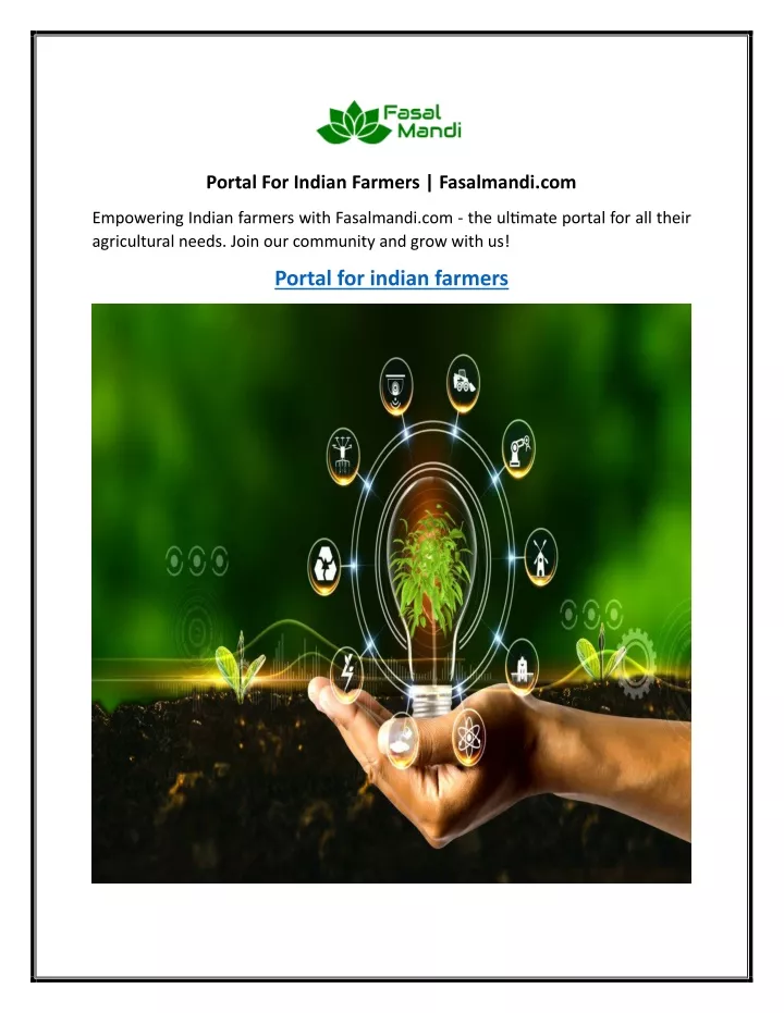 portal for indian farmers fasalmandi com