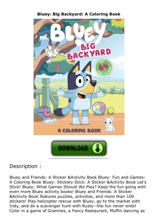 [DOWNLOAD]⚡️PDF✔️ Where's Bluey?: A Search-and-Find Book