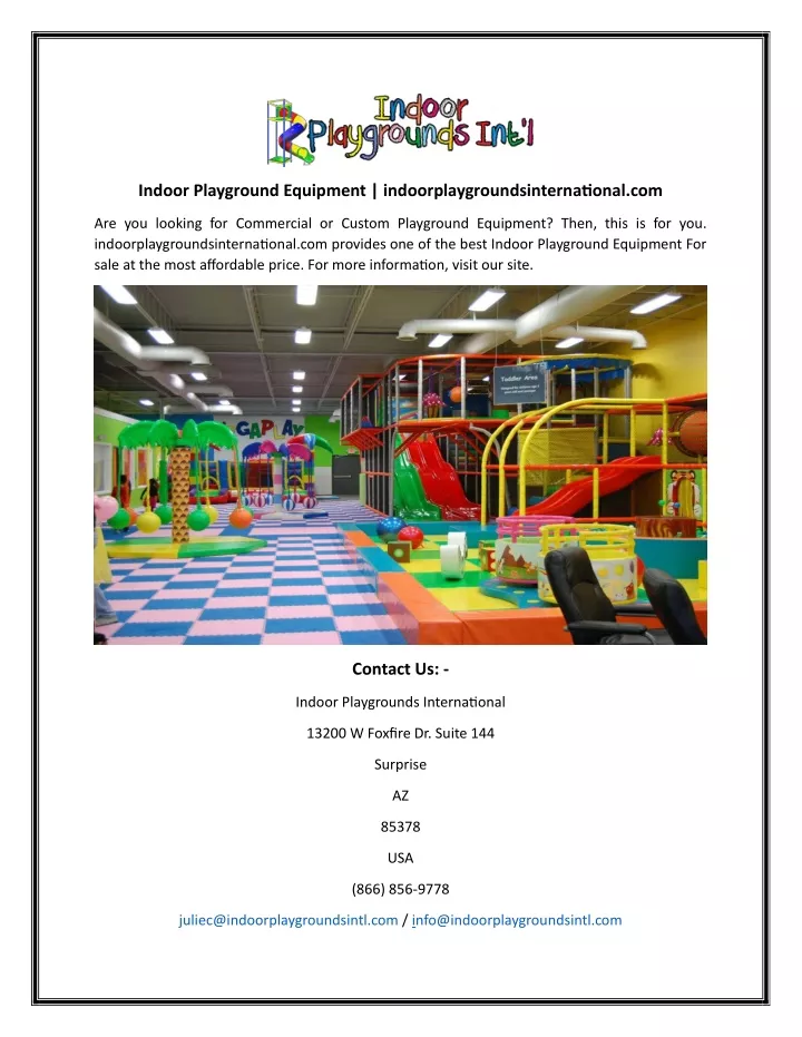 indoor playground equipment