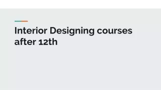 Interior Designing courses after 12th