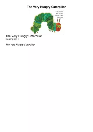 PDF BOOK The Very Hungry Caterpillar