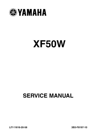 2010 Yamaha C3 Scooter XF50Z Service Repair Manual