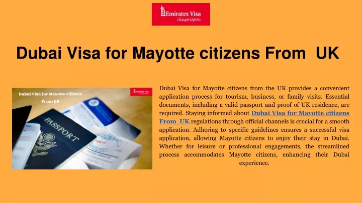 dubai visa for mayotte citizens from uk