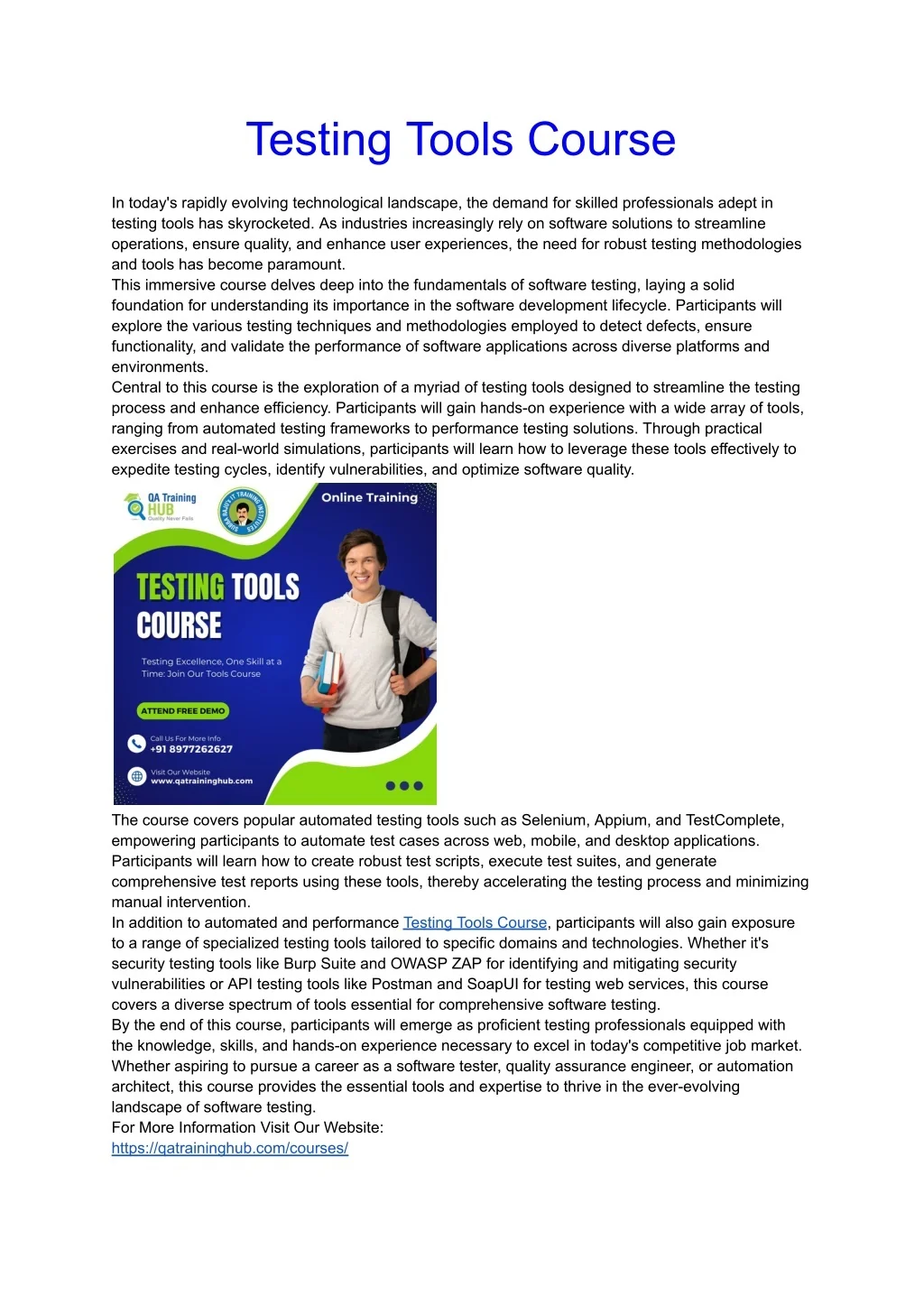 PPT - Testing Tools Course PowerPoint Presentation, free download - ID ...