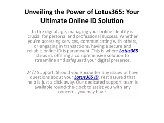 Unveiling the Power of Lotus365