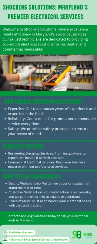 Shocking Solutions: Maryland's Premier Electrical Services