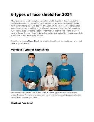 6 types of face shield for 2024