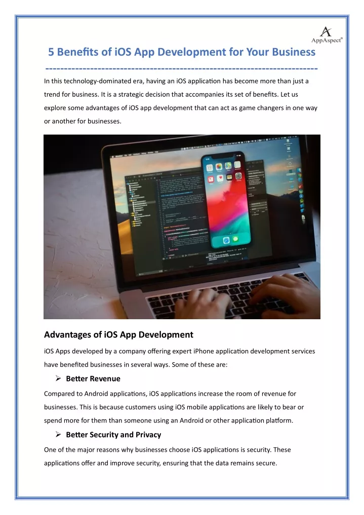 5 benefits of ios app development for your
