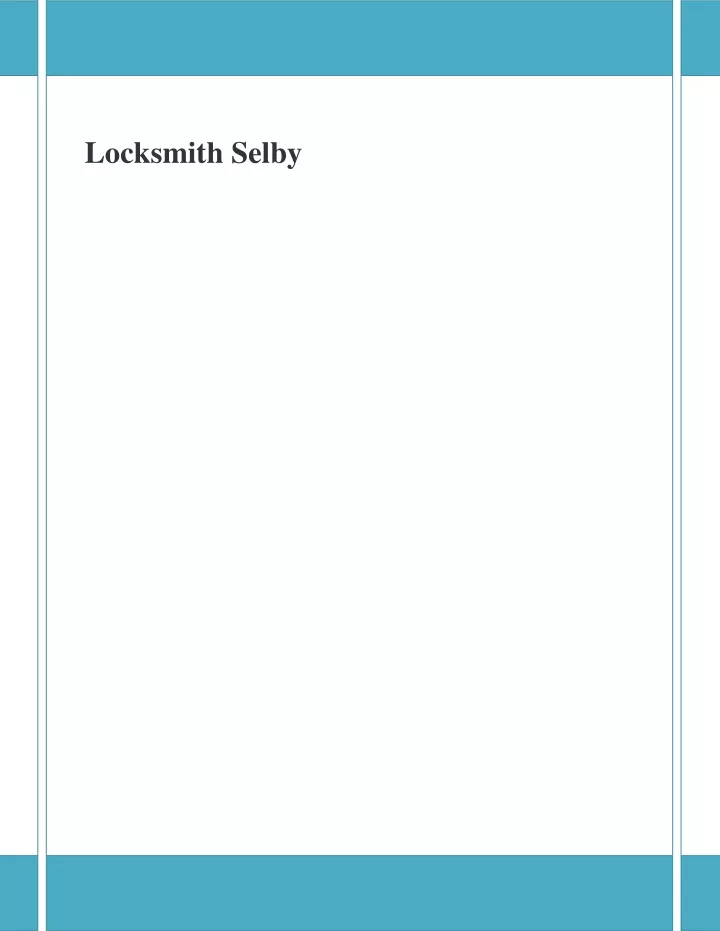 locksmith selby