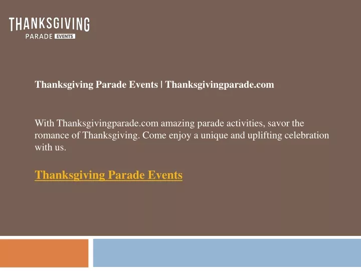 thanksgiving parade events thanksgivingparade