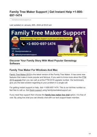 familytreemakersupport.us-Family Tree Maker Support  Get Instant Help 1-800-697-1474