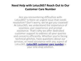 Need Help with Lotus365? Reach Out to Our Customer Care Number