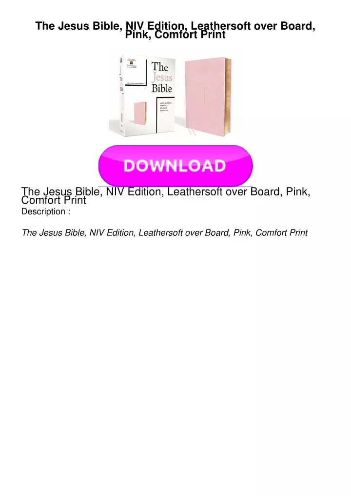 the jesus bible niv edition leathersoft over