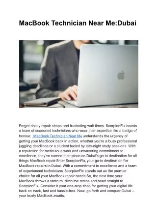 macbook technician near me dubai
