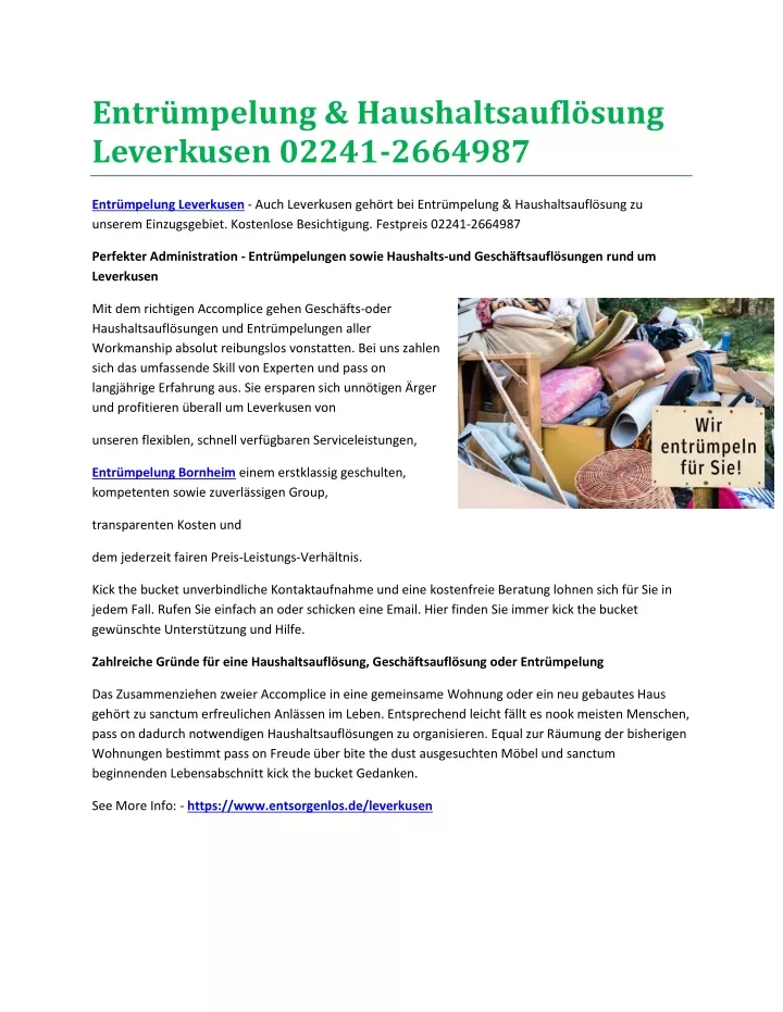 entr mpelung haushaltsaufl sung leverkusen 02241