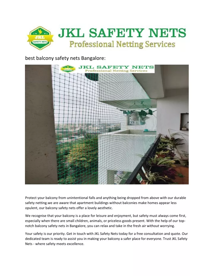 best balcony safety nets bangalore