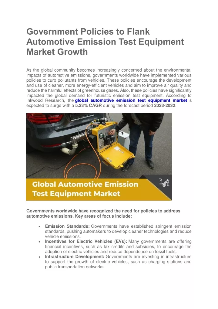 government policies to flank automotive emission