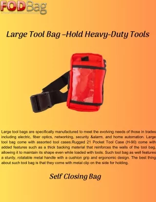 Large Tool Bag –Hold Heavy-Duty Tools