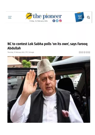 NC to contest Lok Sabha polls 'on its own', says Farooq Abdullah
