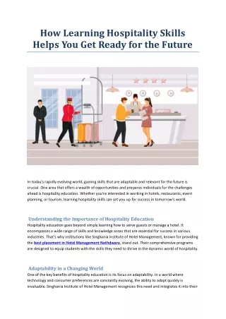 how learning hospitality skills helps