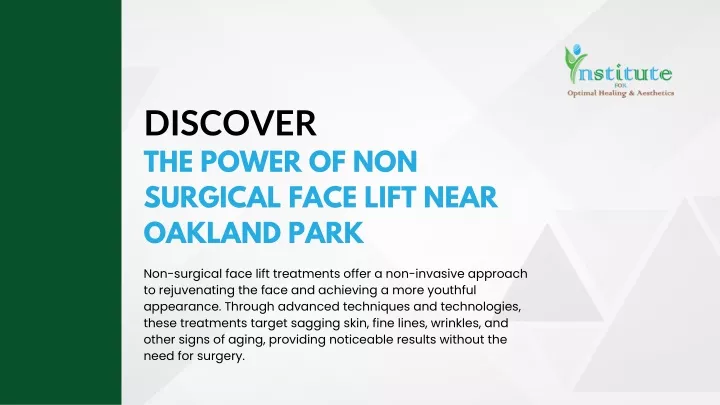 discover the power of non surgical face lift near