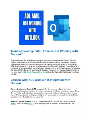 Troubleshooting- AOL Email Not Working with Outlook