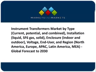 PPT Here is Instrument Transformers Market Forecast Looks Like In 2030