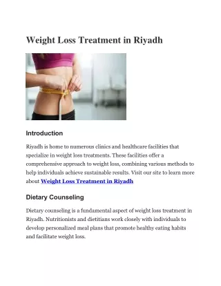 Weight Loss Treatment in Riyadh--ERC