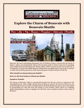 Explore the Charm of Beauvais with Beauvais Shuttle