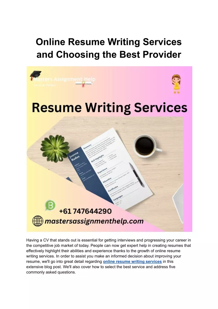 online resume writing services and choosing