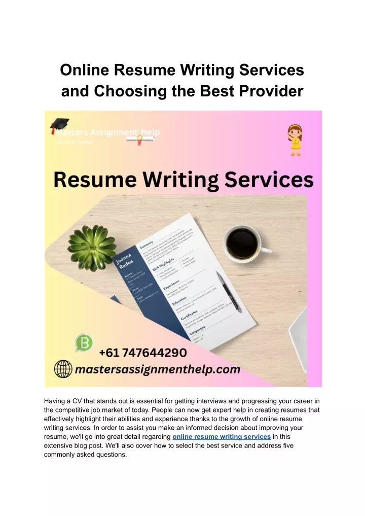 PPT - Online Resume Writing Services And Choosing The Best Provider ...