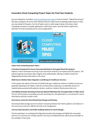 innovative cloud computing project topics