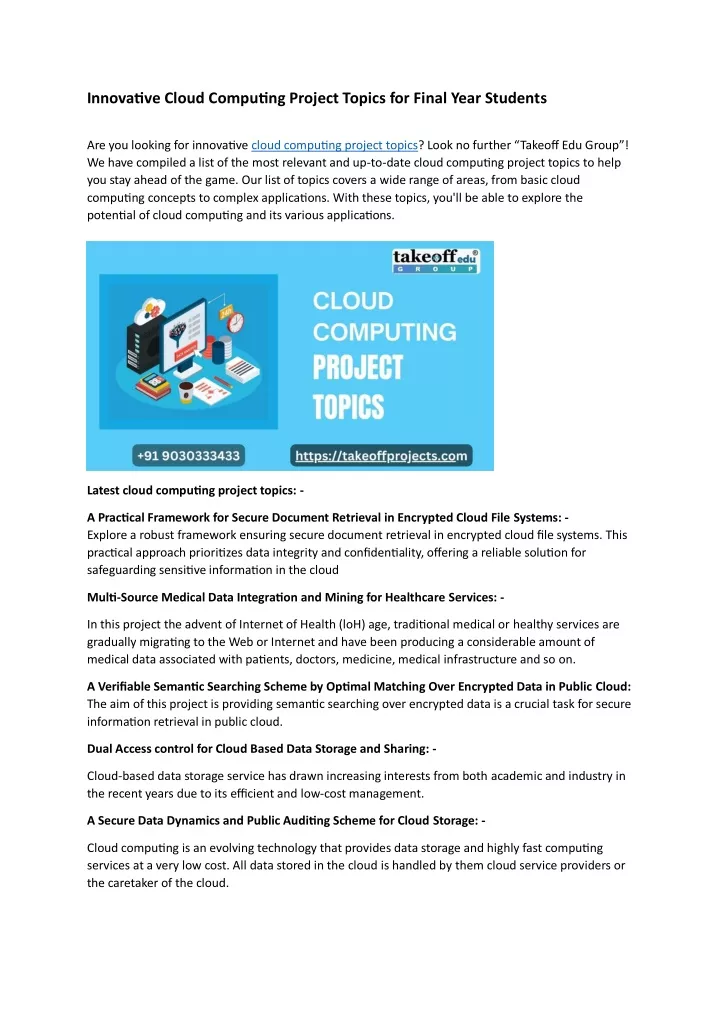 innovative cloud computing project topics