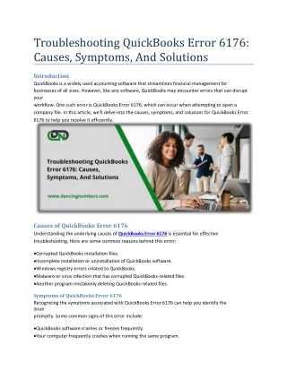 troubleshooting quickbooks error 6176 causes