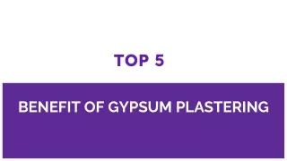 BENEFIT OF GYPSUM PLASTERING