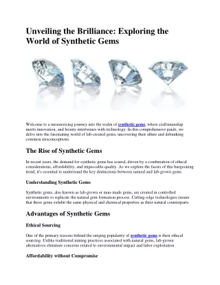 Synthetic gems