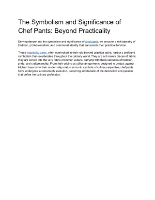 The Symbolism and Significance of Chef Pants_ Beyond Practicality