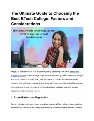 the ultimate guide to choosing the best btech