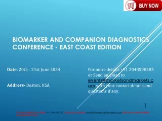 Biomarker and Companion Diagnostics Conference-2nd Annual MarketsandMarkets