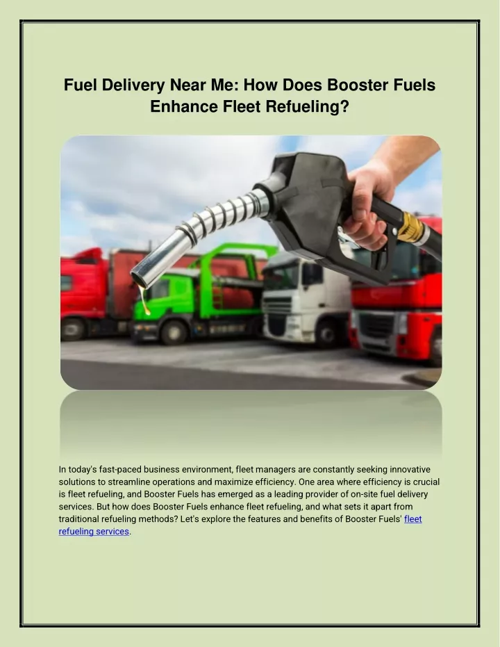 fuel delivery near me how does booster fuels