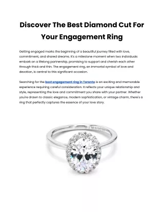 Discover The Best Diamond Cut For Your Engagement Ring