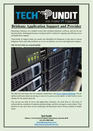 Brisbane Application Support and Provider
