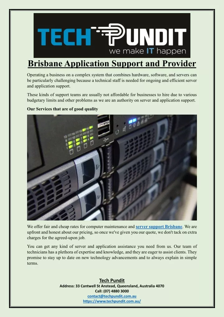 brisbane application support and provider