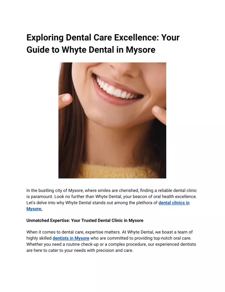 exploring dental care excellence your guide