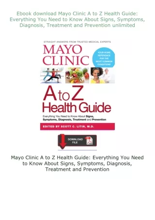 ❤Ebook❤ ⚡download⚡ Mayo Clinic A to Z Health Guide: Everything You Need to Know About Signs, Symptoms, Diagnos