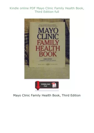 Kindle✔ online ⚡PDF⚡ Mayo Clinic Family Health Book, Third Edition full