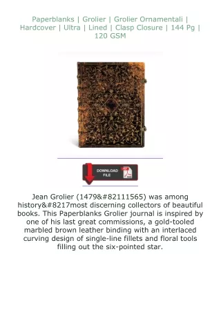 ✔️download⚡️ book (pdf) Paperblanks | Grolier | Grolier Ornamentali | Hardcover | Ultra | Lined | Clasp Closur