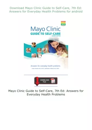 ❤Download❤ Mayo Clinic Guide to Self-Care, 7th Ed: Answers for Everyday Health Problems for android