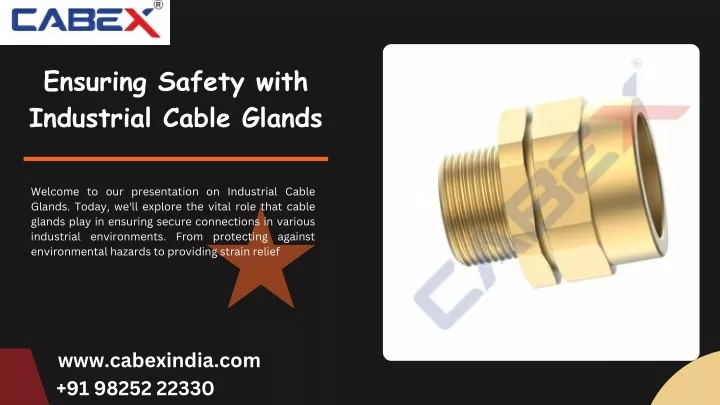 ensuring safety with industrial cable glands