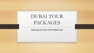 BEST DUBAI TOUR PACKAGES